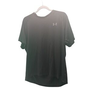 Under Armour Tech T Shirt Black Short Sleeve Logo Athletic Men XL